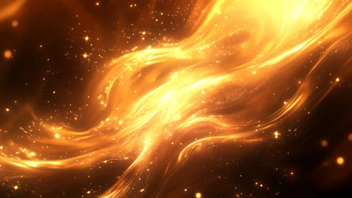 Golden Light Streaks with Particle Effects.