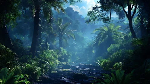 Verdant Sanctuary: Where Sunlight Dances Through Ancient Palms.