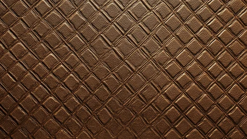 Embossed bronze diamond lattice exhibits uniform relief texture pattern