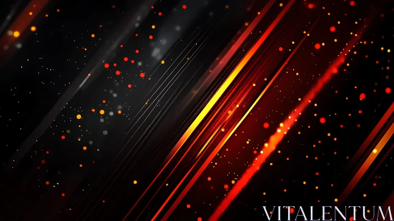 Dynamic diagonal lines with glowing sparks, abstract digital art.