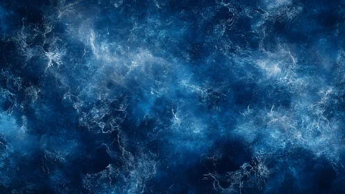 Abstract cosmic blue texture with electric light patterns, digital art.