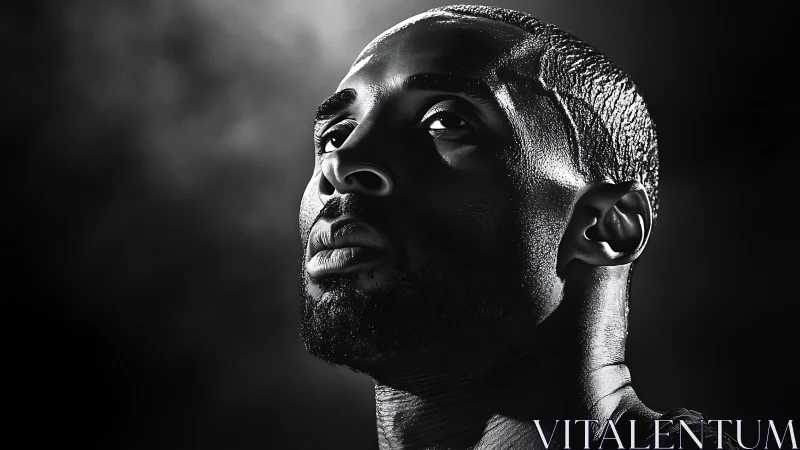 High-contrast monochrome portrait with directional rim lighting study