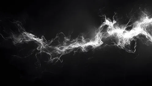 Abstract Electric Energy Wave on a Dark Background in Digital Art.