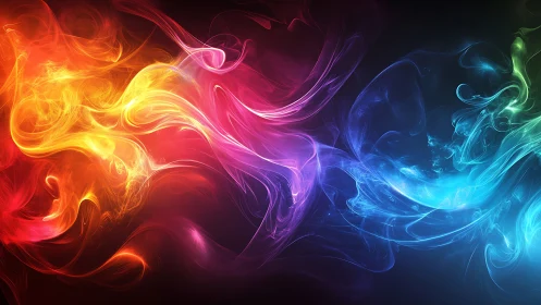 Colorful swirling light waves dancing across the dark sky.