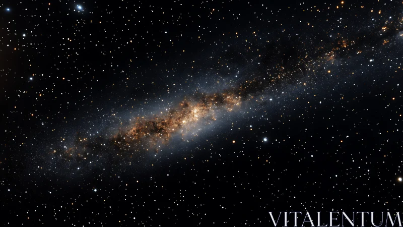 Starlit galaxy band stretching softly through deep night sky.