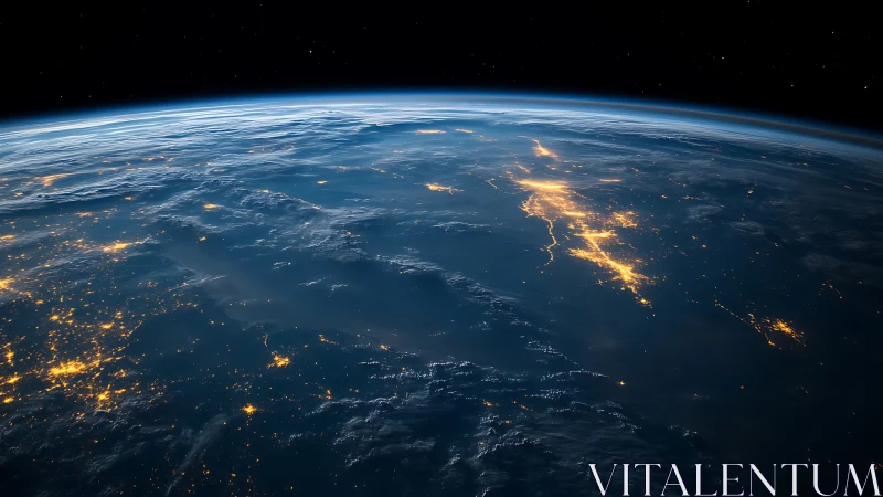 Low Earth orbit night panorama reveals city light distribution