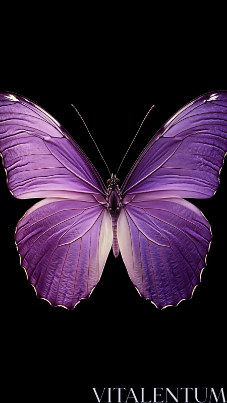 Symmetric macro capture of iridescent violet butterfly morphology.