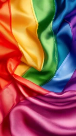 Spectral textile topology with high-saturation chromatic folds.