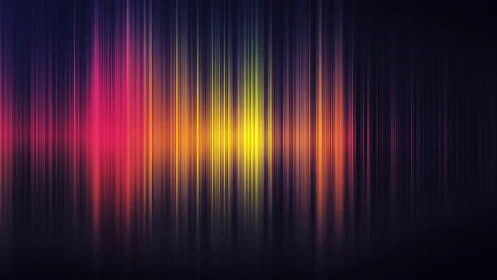 Colorful soundwave glow bathing the dark in gentle light.