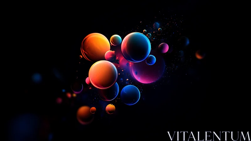 Spectral spherical cluster rendered with high contrast rim lighting