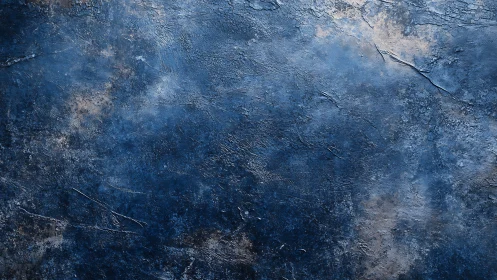 Textured blue concrete surface shows worn, weathered finish