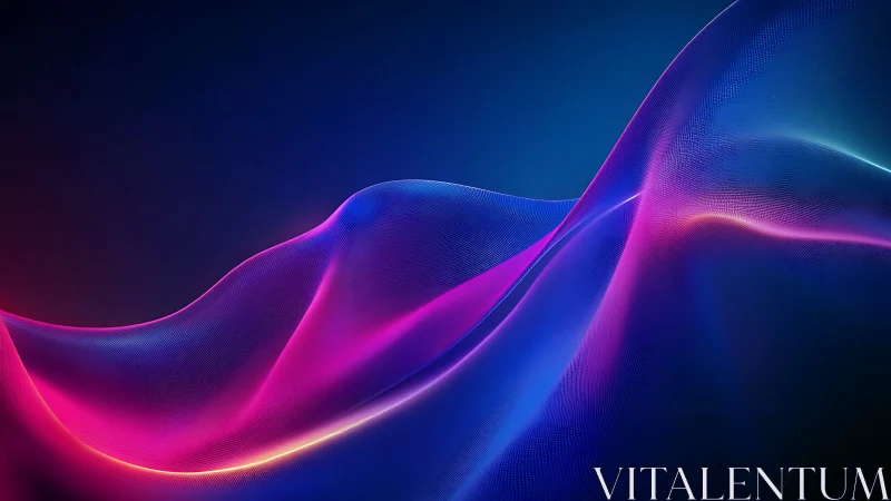 Neon light waves flow across a dark futuristic gradient