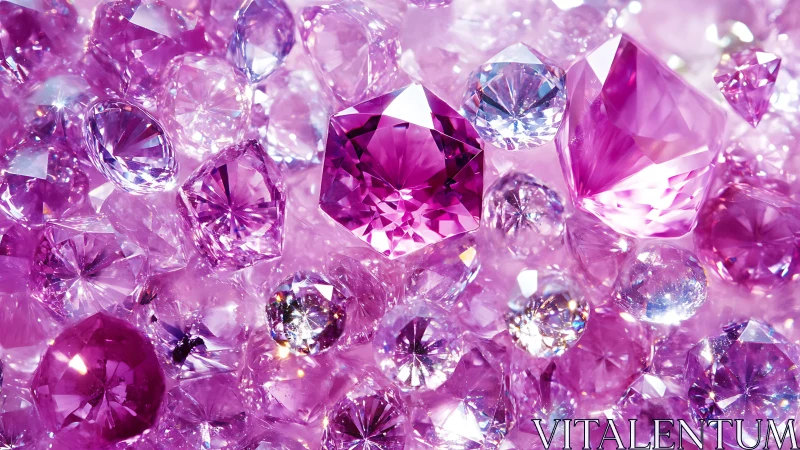 Radiant cluster of faceted pink and violet gemstones.