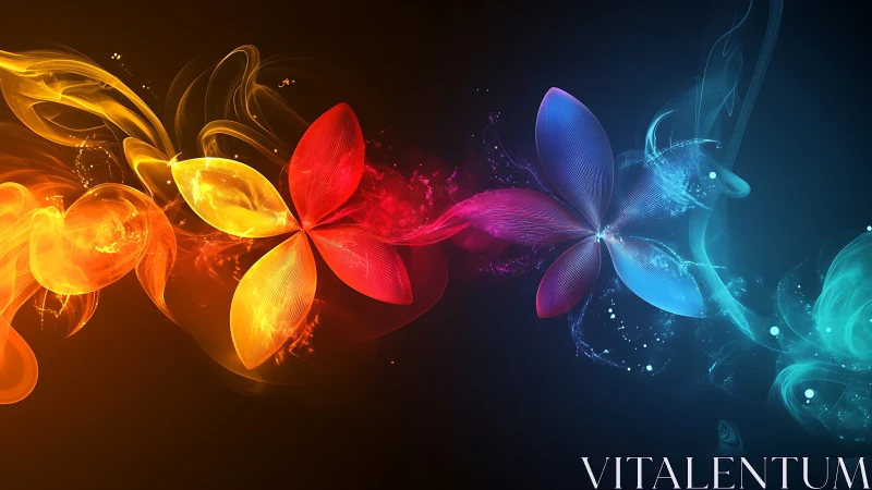 Spectrum energy petals in abstract bokeh gradient composition