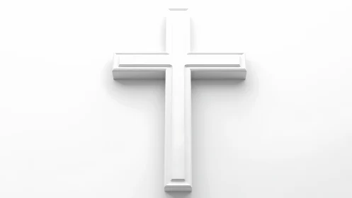 Bright white cross offering quiet comfort and hope.