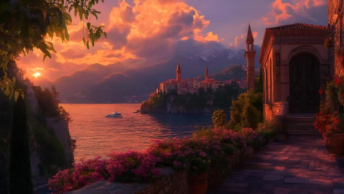 Sunset cities trade secrets with a glowing lakeside garden