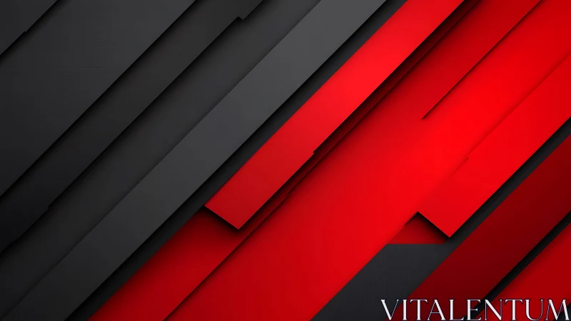 Bold red and black geometric abstract background with layered lines.