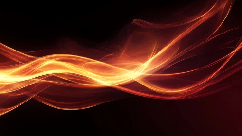 Luminous Waves: Abstract Energy Flowing Through Darkness.