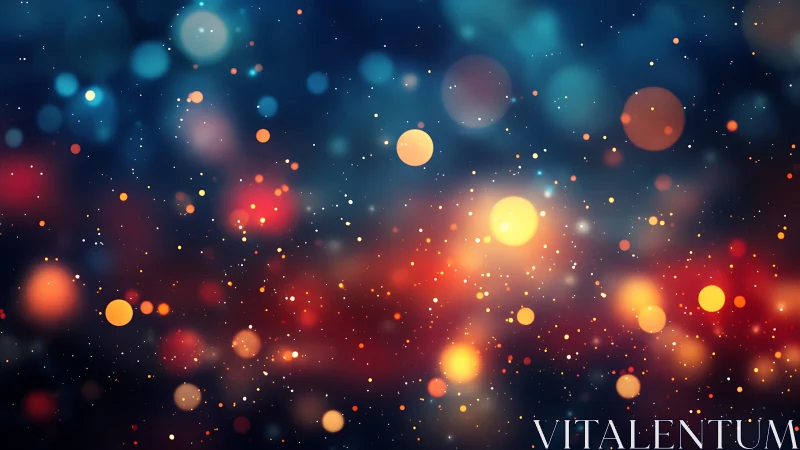 Colored light bokeh pattern on dark blurred background.