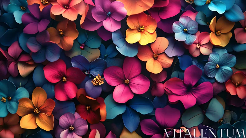 Kaleidoscope Dreams: Three-Dimensional Floral Explosion.