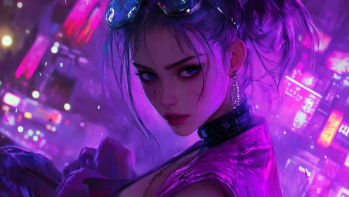 Cyberpunk neon portrait with high-contrast chromatic lighting.