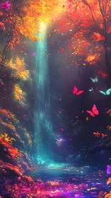 Cascade of enchanted light amid autumn wings in flight.