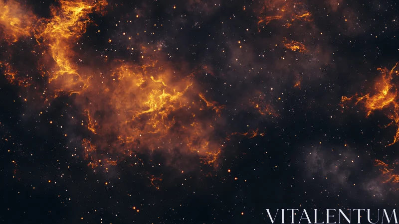 Cosmic Nebula: A Dance of Fire and Stars.