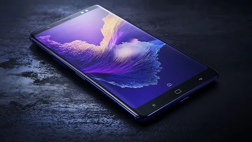 Smartphone Displays Luminous Abstract Gradient.