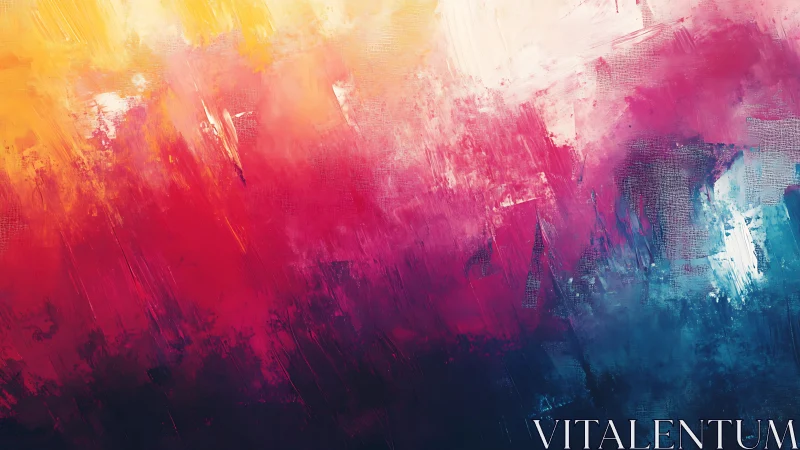 Radiant color storm sweeps from warm golds into deep blues.