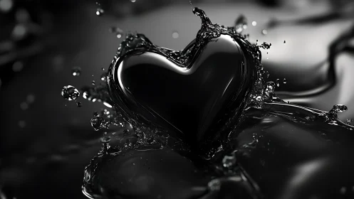 Heart-Shaped Water Droplet in Dynamic Splash Formation.