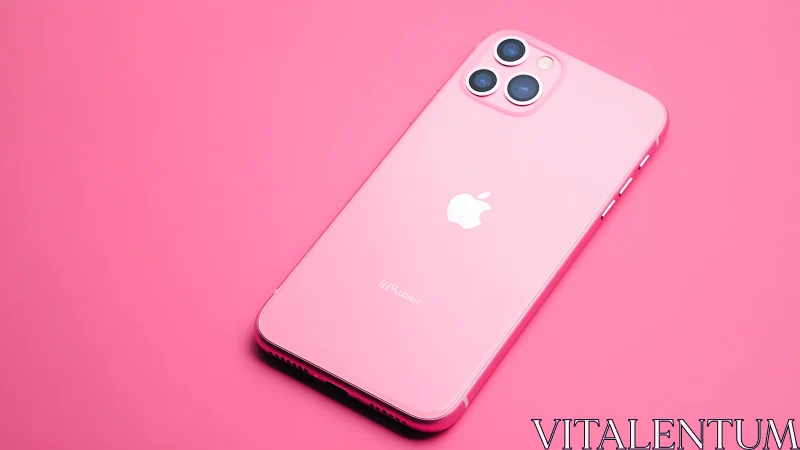 Pink iPhone Pro positioned on bright pink background