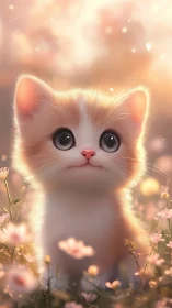 Luminous Whisker-Wonder Emerges from Dreamy Bloom Garden