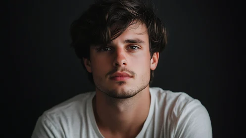 Gentle portrait captures a thoughtful young man in soft light