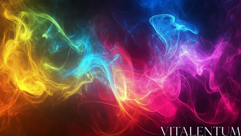 Colorful wisps of light swirling through a dreamy night sky.