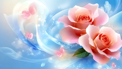 Blooms Dancing Through Luminous Waves of Pink Dreams.