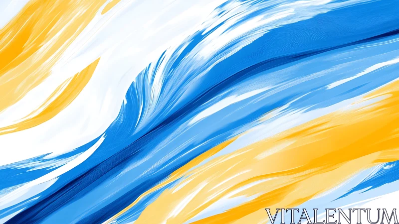 Sunlit blue and gold brushstrokes flowing with easy energy.