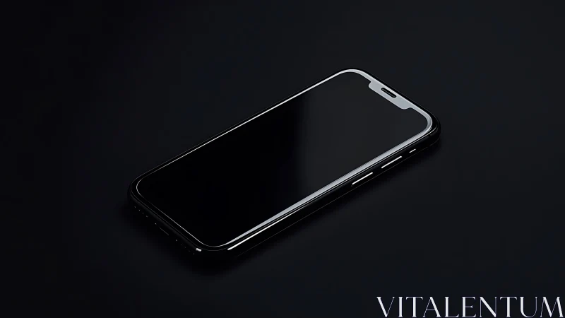 Modern Smartphone in Isometric Perspective with Dark Background.