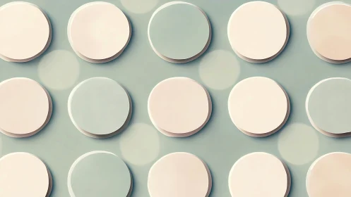 Minimal pastel circles arranged in soft geometric pattern.