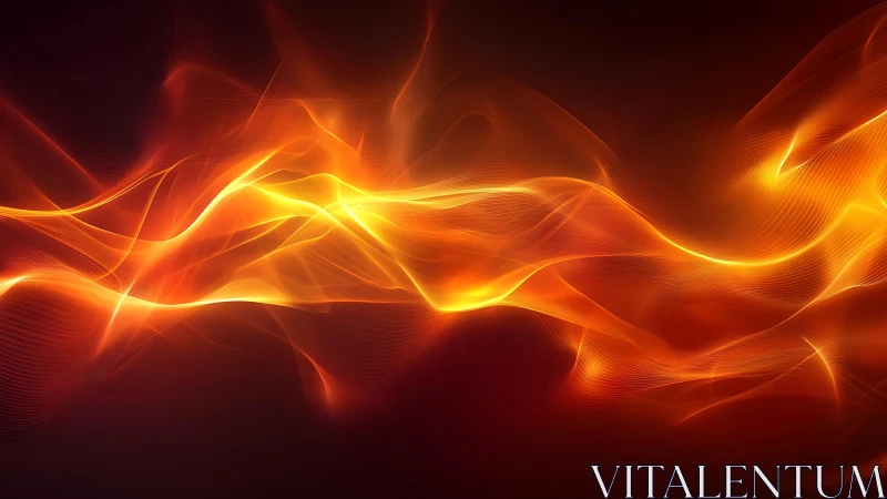 Vibrant Abstract Fire Waves in Warm Orange and Yellow Tones.