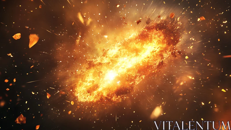 Explosive Golden Burst Unleashes Energy and Light