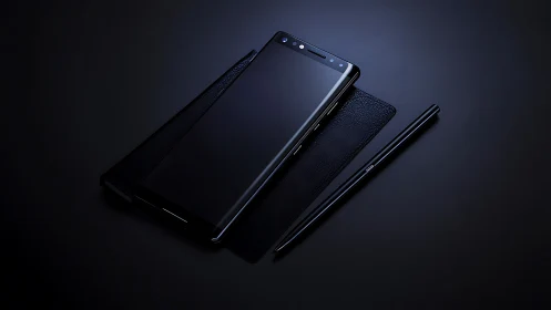 Samsung Galaxy Note device with S Pen and protective case setup