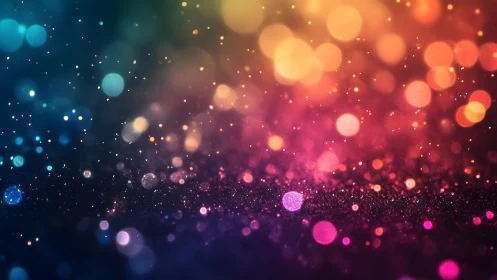 Vibrant Bokeh Lights Abstract Background with Glittering Texture.