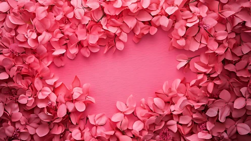 Pink Flower Petals Arranged Around Central Space.