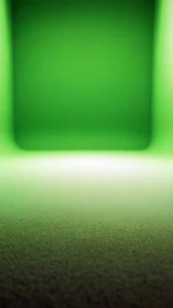 Minimalist green gradient stage with soft horizon lighting.