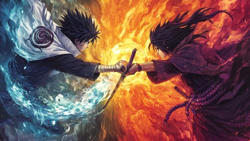 Twin blade storm: waterborn prodigy versus ember sovereign.