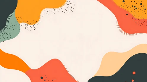 Abstract background shows curved color blocks around center