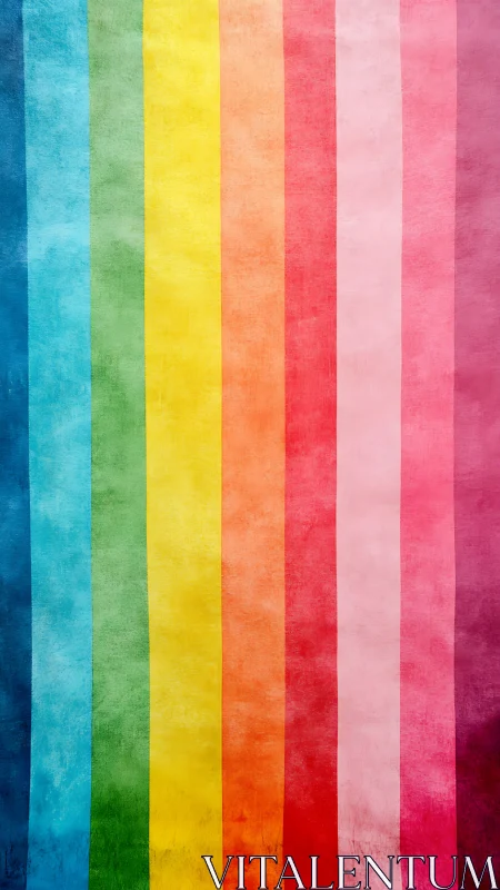 Radiant rainbow stripes create a joyful wall of soft color