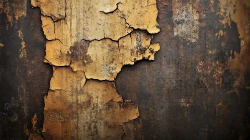 Peeling Rustic Paint on Aged Metal Surface, Moody Texture Art.