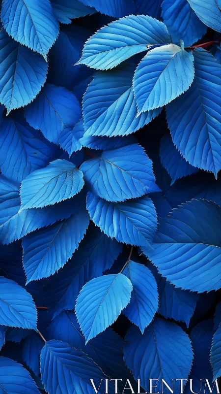 Electric blue foliage fills the frame in layered harmony.