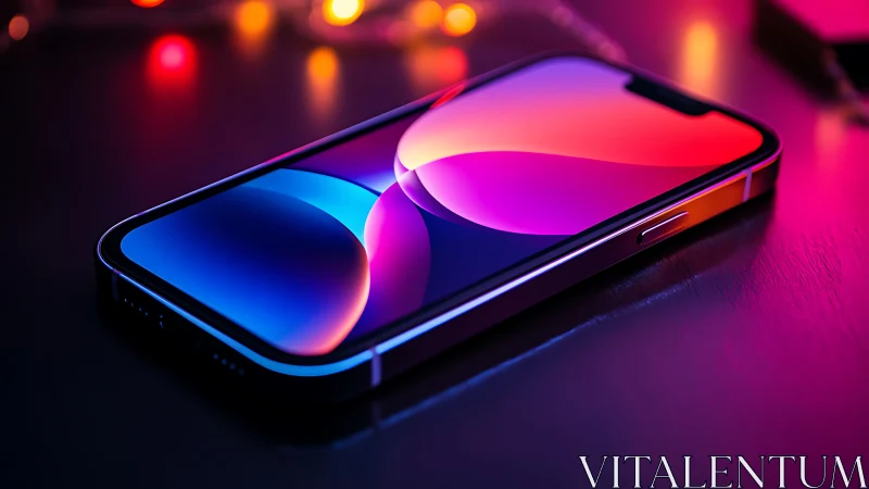 Neon Dreaming Phone Floats Through Vibrant Glow.